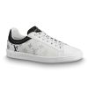 Louis Vuitton LV Unisex Luxembourg Sneaker in White Grained Calf Leather-Black