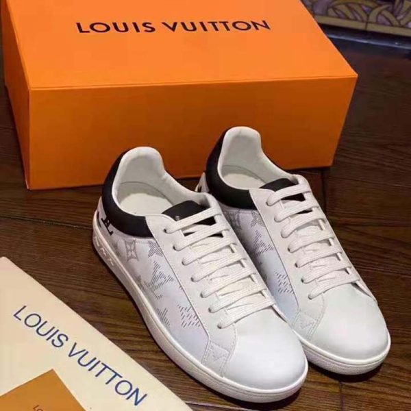 Louis Vuitton LV Unisex Luxembourg Sneaker in White Grained Calf Leather-Black (2)