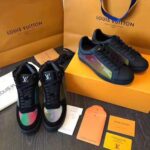 Louis Vuitton LV Unisex Rivoli Sneaker Boot in Iridescent Monogram Textile and Calf Leather-Black - Imagen 6