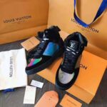 Louis Vuitton LV Unisex Rivoli Sneaker Boot in Iridescent Monogram Textile and Calf Leather-Black - Imagen 4