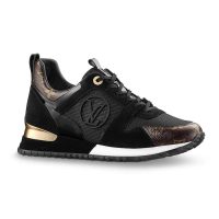 Louis Vuitton LV Unisex Run Away Sneaker in Suede Calf Leather-Black (1)