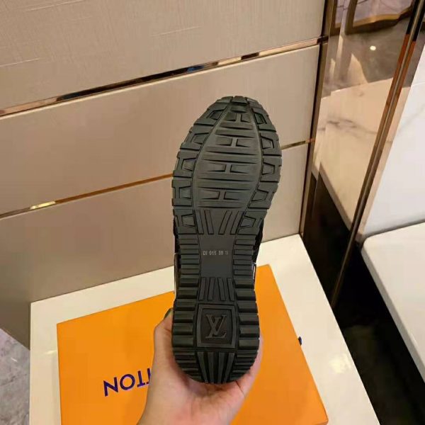 Louis Vuitton LV Unisex Run Away Sneaker in Suede Calf Leather-Black (10)