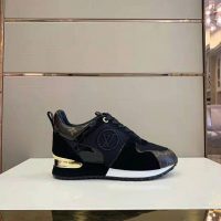 Louis Vuitton LV Unisex Run Away Sneaker in Suede Calf Leather-Black (1)