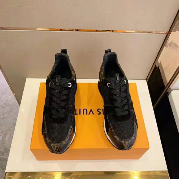 Louis Vuitton LV Unisex Run Away Sneaker in Suede Calf Leather-Black (4)