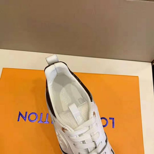 Louis Vuitton LV Unisex Run Away Sneaker in Supple Calf Leather-White (9)