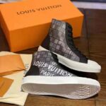 Louis Vuitton LV Unisex Tattoo Sneaker Boot in Damier Tartan Canvas-Black – Image 2