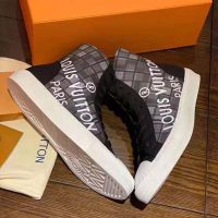 Louis Vuitton LV Unisex Tattoo Sneaker Boot in Damier Tartan Canvas-Black (1)