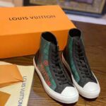 Louis Vuitton LV Unisex Tattoo Sneaker Boot in Damier Tartan Canvas-Green - Image 2