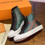 Louis Vuitton LV Unisex Tattoo Sneaker Boot in Damier Tartan Canvas-Green - Image 4
