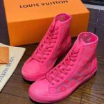 Louis Vuitton LV Unisex Tattoo Sneaker Boot in Damier Tartan Canvas with Monogram Embroidery-Pink – Bild 5