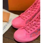 Louis Vuitton LV Unisex Tattoo Sneaker Boot in Damier Tartan Canvas with Monogram Embroidery-Pink – Bild 9