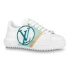 Louis Vuitton LV Unisex Time Out Sneaker in Calf Leather and Monogram Flowers-Green