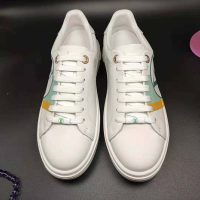 Louis Vuitton LV Unisex Time Out Sneaker in Calf Leather and Monogram Flowers-Green (1)