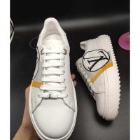 Louis Vuitton LV Unisex Time Out Sneaker in Calf Leather and Monogram Flowers-Grey (1)