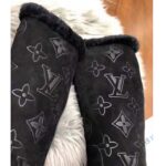 Louis Vuitton LV Women Breezy Half Boot in Black Suede Calf Leather with Monogram Canvas-Black - immagine 9