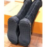 Louis Vuitton LV Women Breezy Half Boot in Black Suede Calf Leather with Monogram Canvas-Black - immagine 6