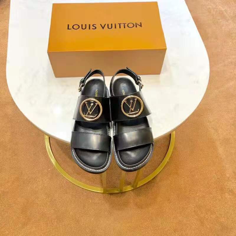 Louis Vuitton LV Women Crossroads Comfort Sandal in Black Glazed