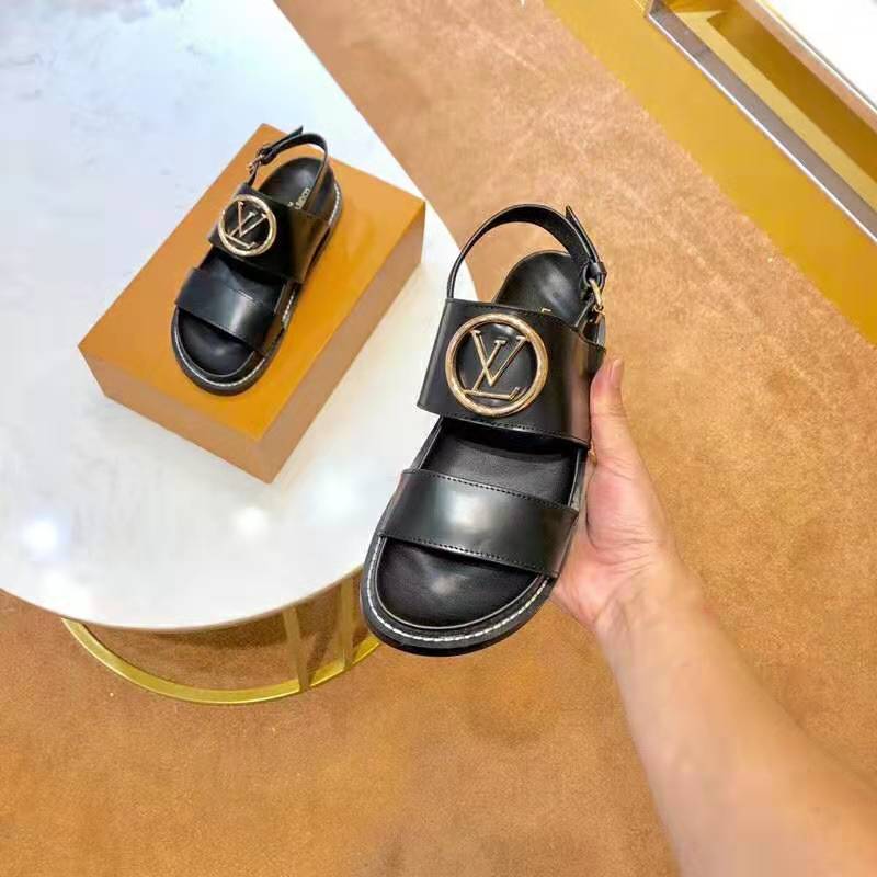 Sandal Byblos Louis Vuitton Black Leather ref.397277 - Joli Closet