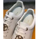 Louis Vuitton LV Women Frontrow Sneaker Gold-Tone LV Circle in White Calf Leather and Rubber - Imagen 9