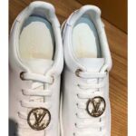 Louis Vuitton LV Women Frontrow Sneaker Gold-Tone LV Circle in White Calf Leather and Rubber - Imagen 8