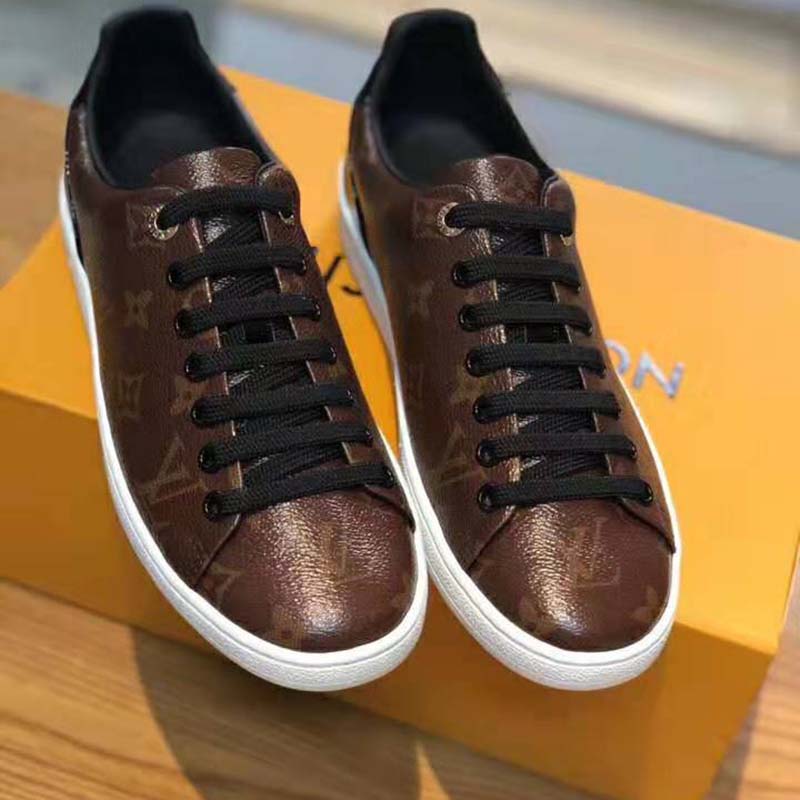 Louis Vuitton Brown Monogram Canvas And Patent Frontrow Sneakers Size 36.5  Louis Vuitton