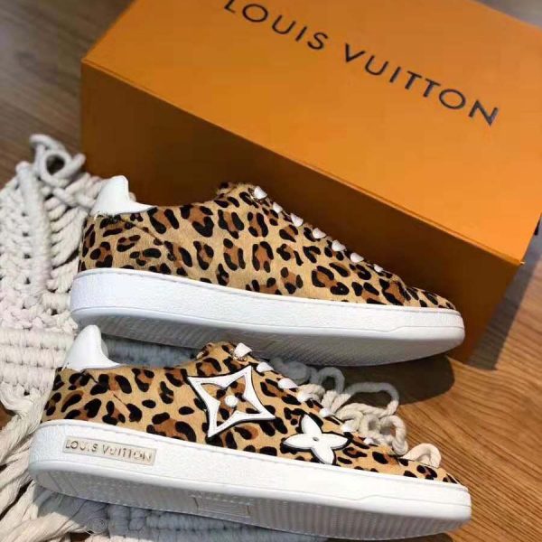Louis Vuitton LV Women Frontrow Sneaker in Pony-Styled Calf Leather-Brown (7)