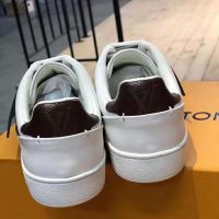 Louis Vuitton LV Women Frontrow Sneaker in White Calf Leather and Brown Rubber (1)
