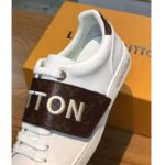 Louis Vuitton LV Women Frontrow Sneaker in White Calf Leather and Brown Rubber - Imagen 9