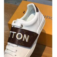 Louis Vuitton LV Women Frontrow Sneaker in White Calf Leather and Brown Rubber (1)