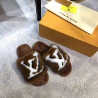 Louis Vuitton LV Women Homey Flat Mule in Mink Fur-Brown (1)