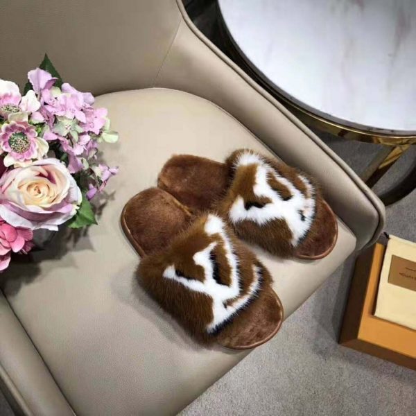 Louis Vuitton LV Women Homey Flat Mule in Mink Fur-Brown (2)