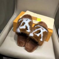 Louis Vuitton LV Women Homey Flat Mule in Mink Fur-Brown (1)