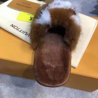 Louis Vuitton LV Women Homey Flat Mule in Mink Fur-Brown (1)