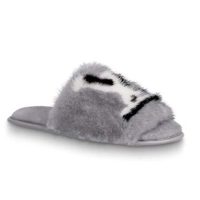 Louis Vuitton LV Women Homey Flat Mule in Mink Fur-Grey (1)