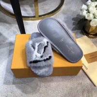 Louis Vuitton LV Women Homey Flat Mule in Mink Fur-Grey (1)