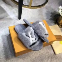 Louis Vuitton LV Women Homey Flat Mule in Mink Fur-Grey (1)