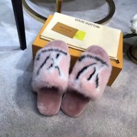 Louis Vuitton LV Women Homey Flat Mule in Mink Fur-Pink (1)