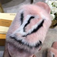 Louis Vuitton LV Women Homey Flat Mule in Mink Fur-Pink (1)