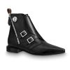 Louis Vuitton LV Women Jumble Flat Ankle Boot in Calf Leather and Rubber Outsole-Black