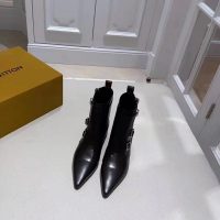 Louis Vuitton LV Women Jumble Flat Ankle Boot in Calf Leather and Rubber Outsole-Black (1)