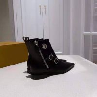 Louis Vuitton LV Women Jumble Flat Ankle Boot in Calf Leather and Rubber Outsole-Black (1)