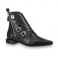 Louis Vuitton LV Women Jumble Flat Ankle Boot in Python and Rubber-Black (1)