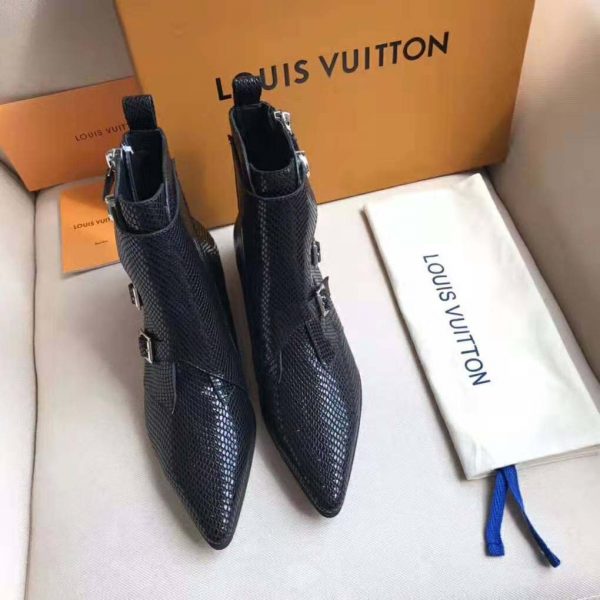 Louis Vuitton LV Women Jumble Flat Ankle Boot in Python and Rubber-Black (2)