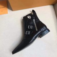 Louis Vuitton LV Women Jumble Flat Ankle Boot in Python and Rubber-Black (1)