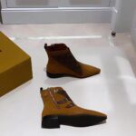 Louis Vuitton LV Women Jumble Flat Ankle Boot in Suede Calf Leather and Patent Monogram Canvas-Brown - Image 2