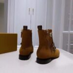 Louis Vuitton LV Women Jumble Flat Ankle Boot in Suede Calf Leather and Patent Monogram Canvas-Brown - Image 6