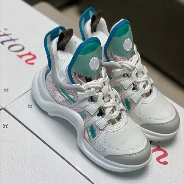 Louis Vuitton LV Women LV Archlight Sneaker in Leather and Technical Fabrics-Aqua (3)