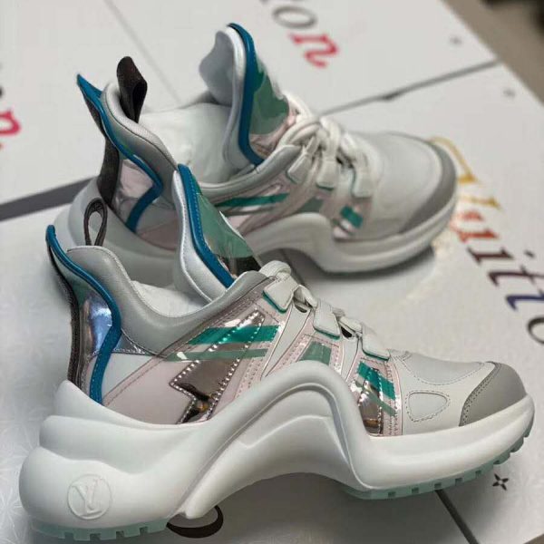 Louis Vuitton LV Women LV Archlight Sneaker in Leather and Technical Fabrics-Aqua (9)