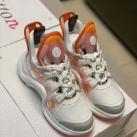 Louis Vuitton LV Women LV Archlight Sneaker in Leather and Technical Fabrics-Orange (1)