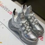 Louis Vuitton LV Women LV Archlight Sneaker in Leather and Technical Fabrics-Silver - Image 2